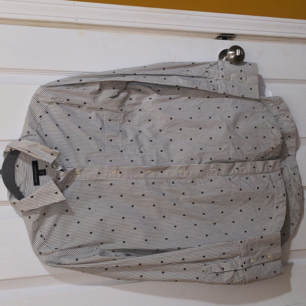 Women's banana republic pin stripe and skull button up